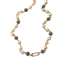 Load image into Gallery viewer, Charm Holder Necklace Base - Cloisonné Faux Pearl 8mm