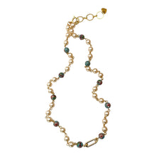 Load image into Gallery viewer, Charm Holder Necklace Base - Cloisonné Faux Pearl 8mm