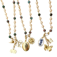 Load image into Gallery viewer, Charm Holder Necklace Base - Cloisonné Faux Pearl 8mm