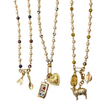 Load image into Gallery viewer, Charm Holder Necklace Base - Cloisonné Faux Pearl 6mm