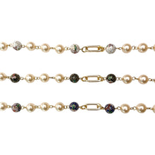 Load image into Gallery viewer, Charm Holder Necklace Base - Cloisonné Faux Pearl 10mm