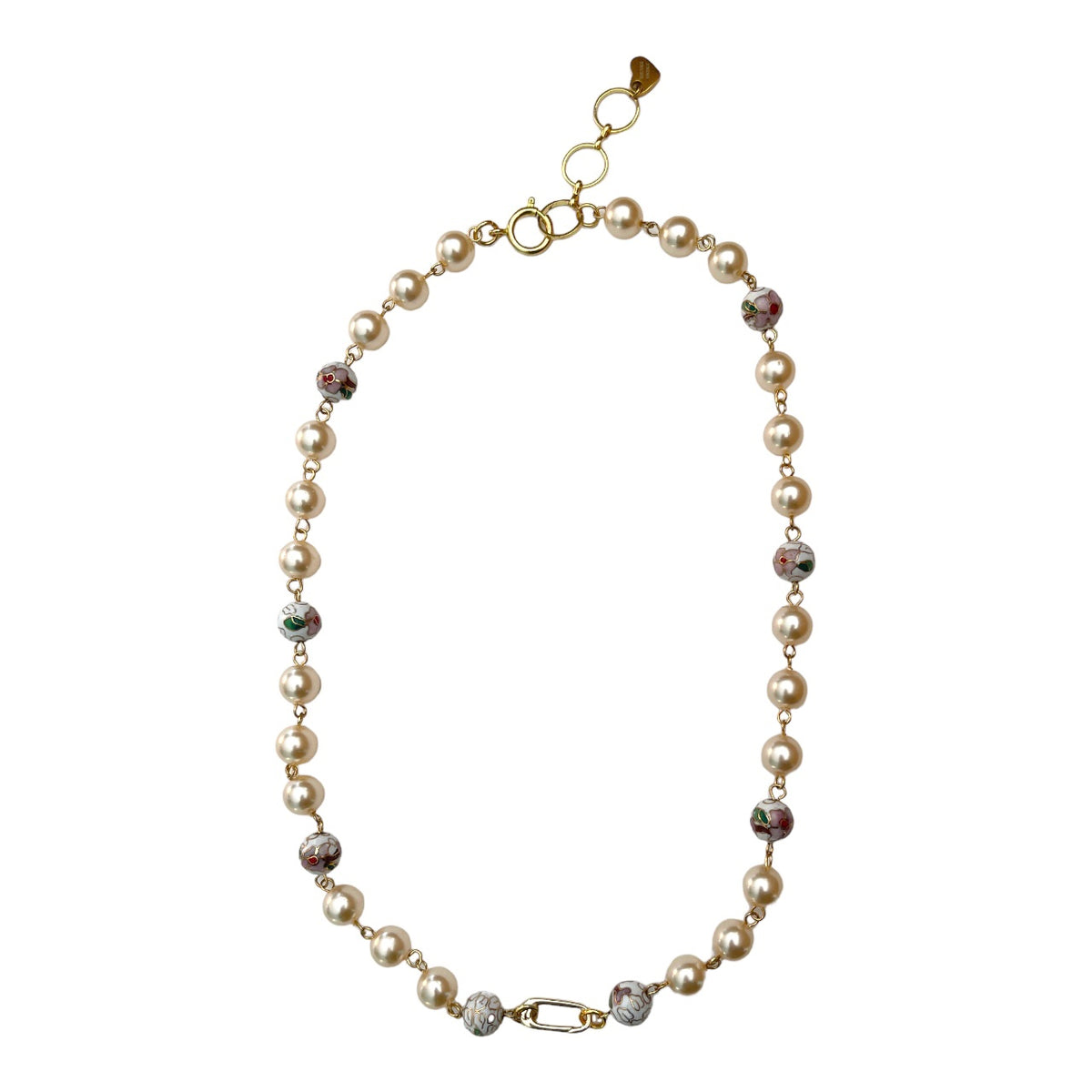 Charm Holder Necklace Base - Cloisonné Faux Pearl 10mm – The Sage