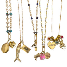 Load image into Gallery viewer, Charm Holder Necklace Base - Faux Pearl 6mm