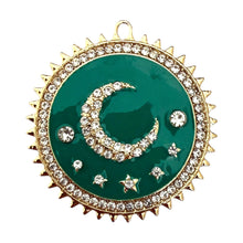 Load image into Gallery viewer, Single Charm - Green Pavé Medallion