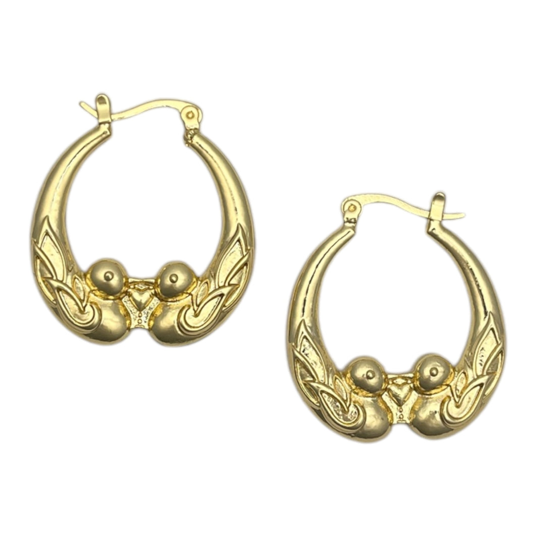 Kissing Ducks Hoop Earrings