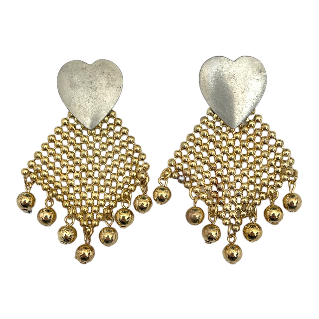 Vintage Mesh Heart Earrings