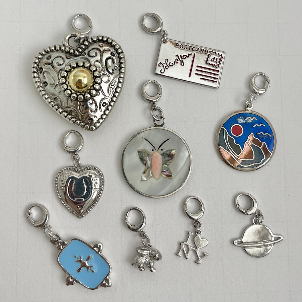 Mystery Clip-Anywhere Charm Pack Of 9 - Silver