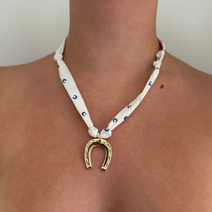 Blue Luck Fabric Necklace