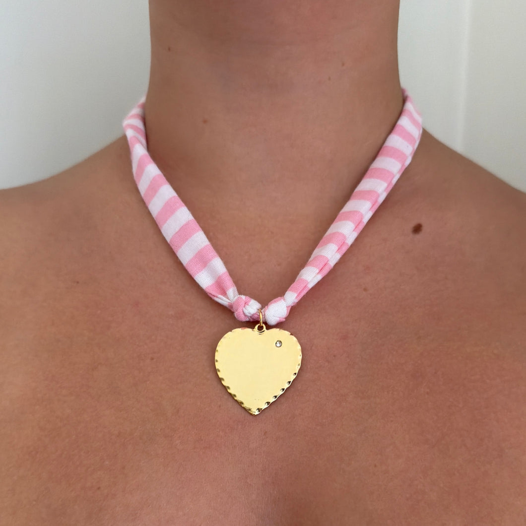 Pink Candy Fabric Necklace