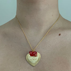 Casino Heart Necklace - Plain Chain