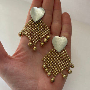 Vintage Mesh Heart Earrings