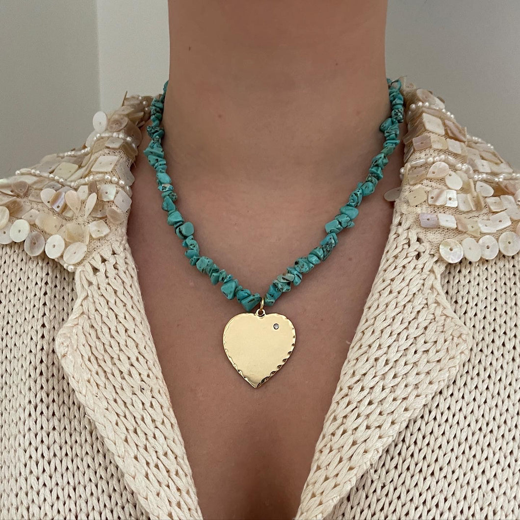 Turq Heart Necklace