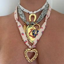 Load image into Gallery viewer, Flower Hearts Fabric Necklace
