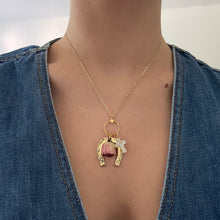 Load image into Gallery viewer, Make Your Own Necklace Base W/ Gold Small Charm Holder: Heart
