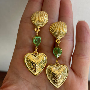 Emerald Seashells Earrings