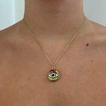 Load image into Gallery viewer, Pink/Yellow Eye Necklace
