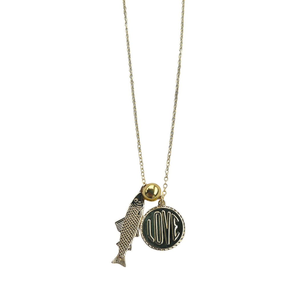 Gold Lovefish Necklace
