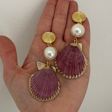 Load image into Gallery viewer, Shell + Pearl Earrings #1
