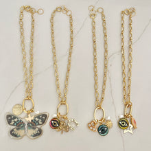 Load image into Gallery viewer, Pink Eye Charmed Necklace W/ Removable Charms
