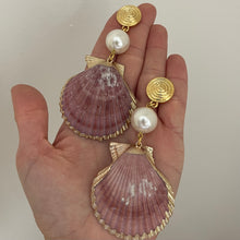 Load image into Gallery viewer, Shell + Pearl Earrings #4
