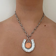 Load image into Gallery viewer, Silver Horseshoe Penny Necklace
