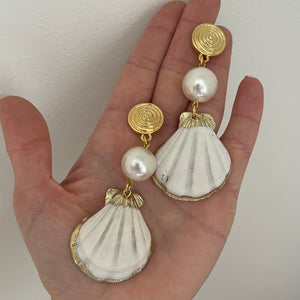 White Shell Earrings