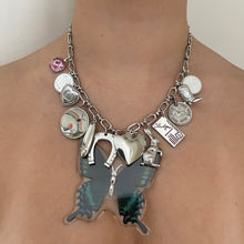 Load image into Gallery viewer, Blue Butterfly Silver Charm Necklace
