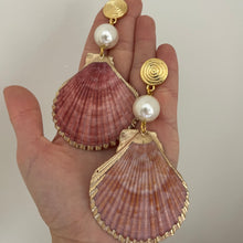 Load image into Gallery viewer, Shell + Pearl Earrings #2
