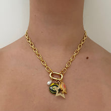 Load image into Gallery viewer, Yellow Eye Charmed Necklace W/ Removable Charms
