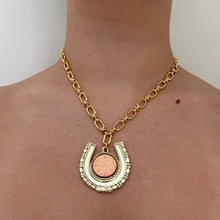 Load image into Gallery viewer, Gold Horseshoe Penny Necklace
