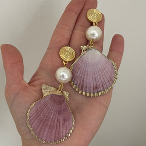 Shell + Pearl Earrings #3