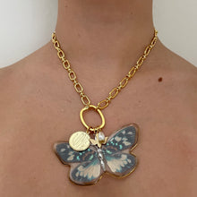 Load image into Gallery viewer, Blue Butterfly Charm Holder Necklace
