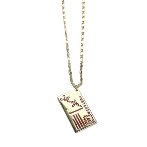 Gold Postcard Necklace