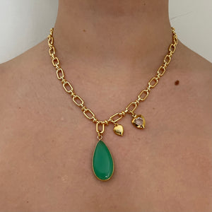 Chrysoprase Hearts Necklace