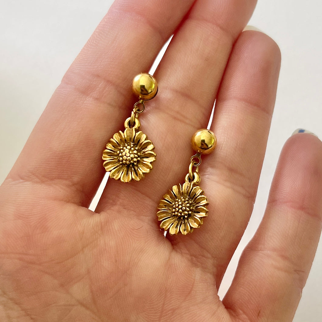 SAMPLE: Vintage Sunflower Earrings