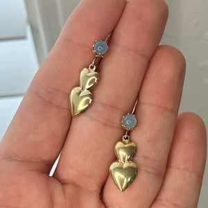 Frosted Double Heart Earrings
