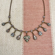 Load image into Gallery viewer, Antique Brass Micromosaic Charm Necklace (19th Century)
