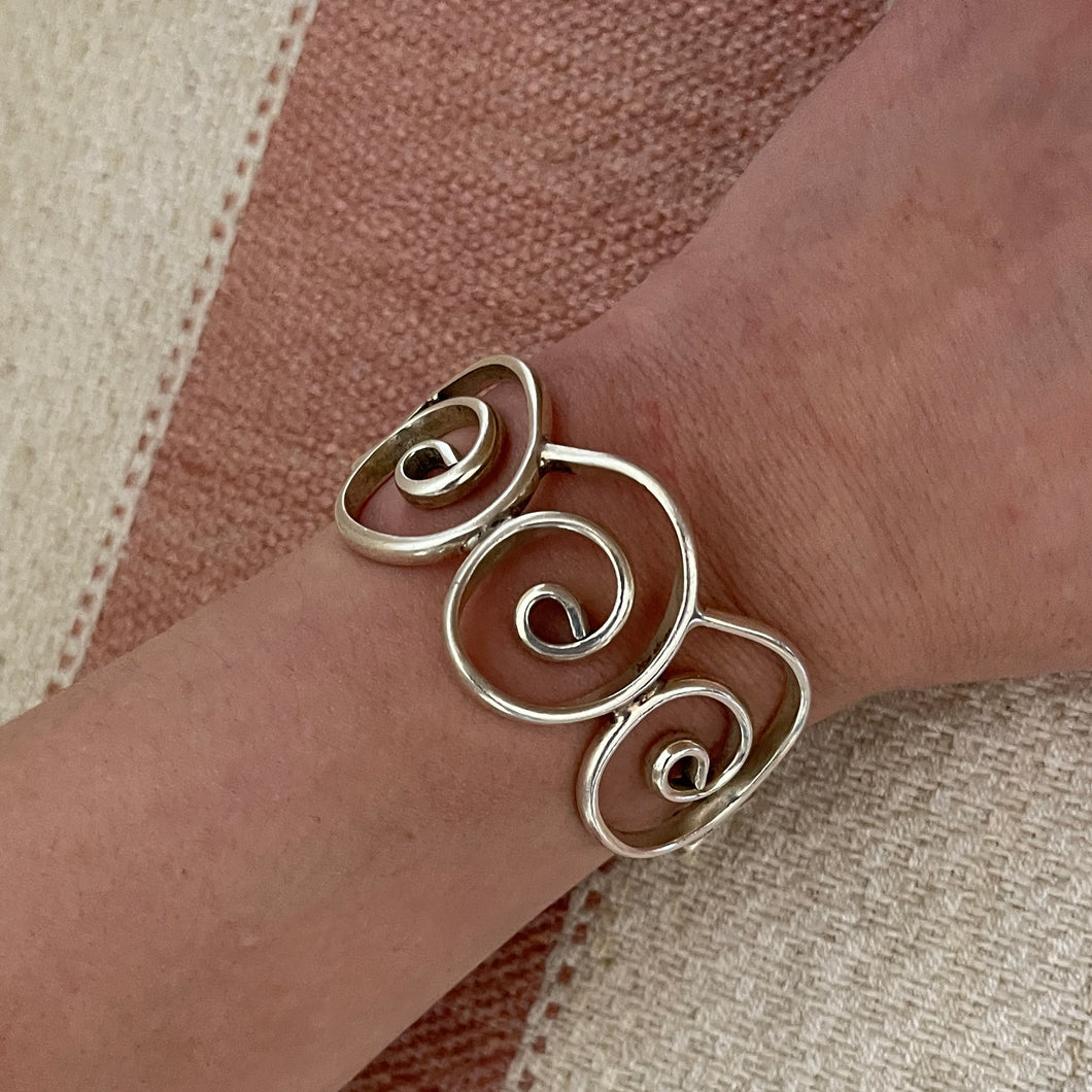 Sterling Silver Swirl Cuff