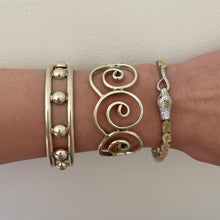 Load image into Gallery viewer, Sterling Silver Framed Ball Cuff
