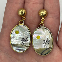 Load image into Gallery viewer, Mother of Pearl Beach Scene Earrings
