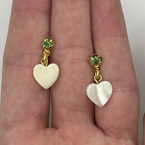 Mother of Pearl Heart Earrings