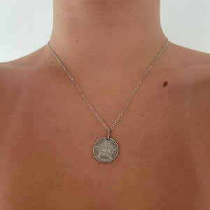 Silver Horse Coin Necklace