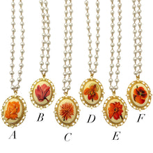 Load image into Gallery viewer, Vintage Flower Cameo Necklace (Pick Your Flower)
