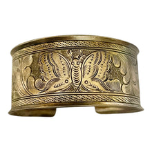 Load image into Gallery viewer, Vintage Silver Butterfly Etched Cuff Bracelet
