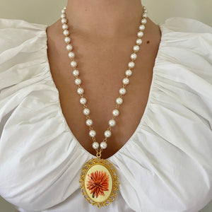 Vintage Flower Cameo Necklace (Pick Your Flower)