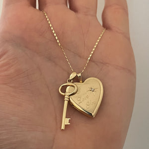 14k Key To My Heart Necklace