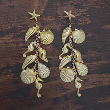 Load image into Gallery viewer, Statement Seashell Collage Earrings - Deadstock
