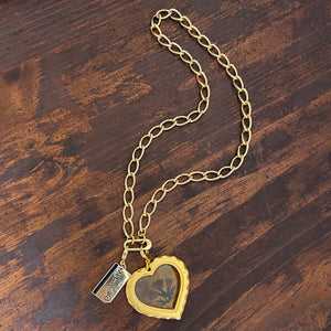 Large Link Chain Charm Holder Necklace - Deadstock