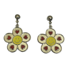 Load image into Gallery viewer, Deadstock Silver Plated Flower Earrings - Smiley/Hearts
