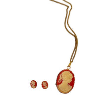 Load image into Gallery viewer, Lady Cameo Necklace + Earrings Set

